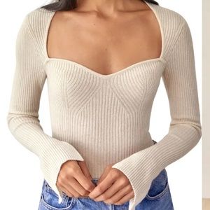 NWT Reformation Glenna Cashmere Sweater - Gossamer